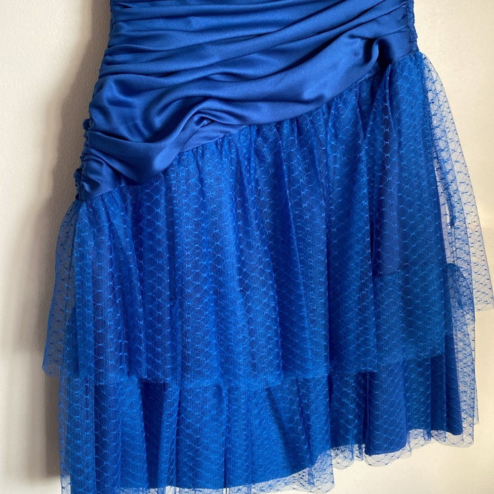 💙🦋Vintage blue prom/formal mini dress handmade womens/youth/junior size 6. - Picture 4 of 15